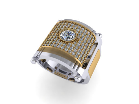 Men diamond ring 3d render 3D-Druckmodell