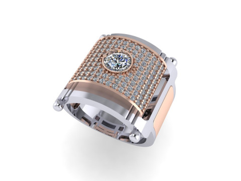 Men diamond ring 3d render 3D-Druckmodell