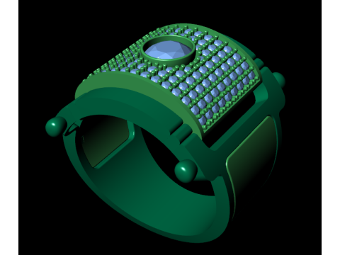 Men diamond ring 3d render 3D-Druckmodell