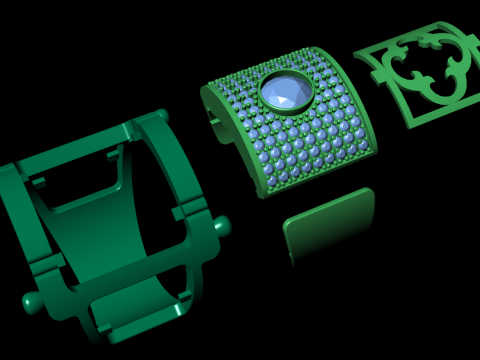 Men diamond ring 3d render 3D-Druckmodell