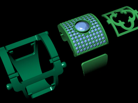Men diamond ring 3d render 3D Print Model
