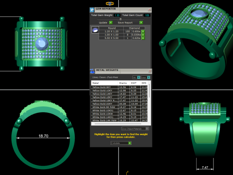Men diamond ring 3d render 3D-Druckmodell