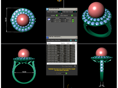 Women diamond ring 3d render 3Dプリントモデル
