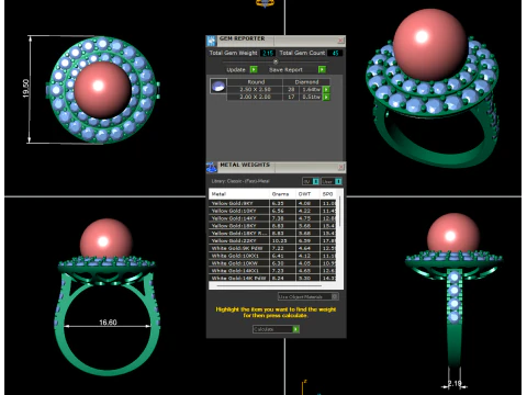 Women diamond ring 3d render 3D Print Model