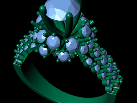 Women diamond ring 3d render 3D Print Model