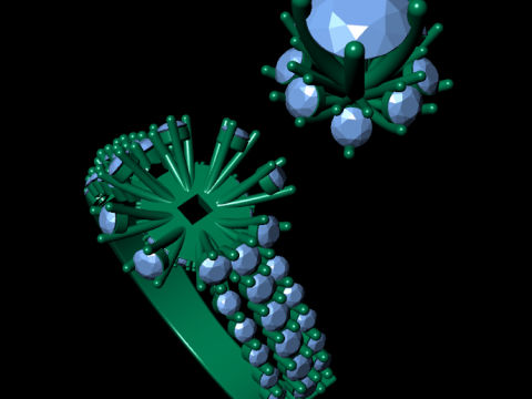 Women diamond ring 3d render 3Dプリントモデル