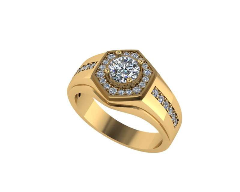 Men diamond ring 3d render - small version 3Dプリントモデル .c4d .max .obj .3ds .fbx .stl .blend
