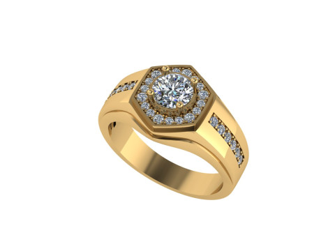 Men diamond ring 3d render - small version 3Dプリントモデル