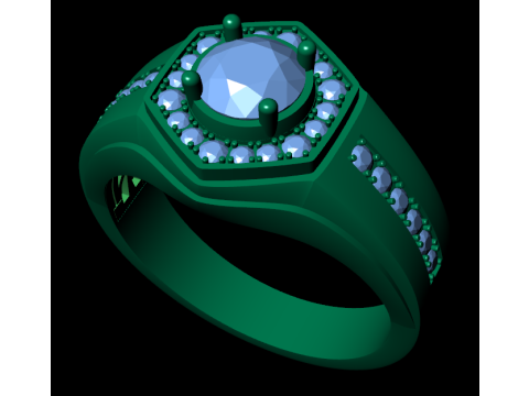 Men diamond ring 3d render - small version 3Dプリントモデル