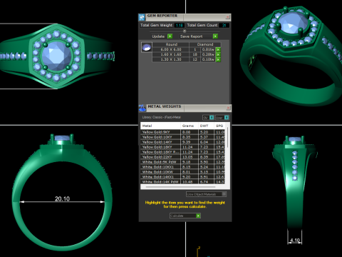 Men diamond ring 3d render - small version 3Dプリントモデル