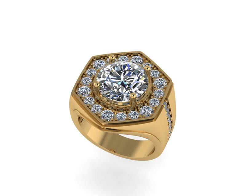 Men diamond ring 3d render - big version 3D Принт Модель .c4d .max .obj .3ds .fbx .stl .blend
