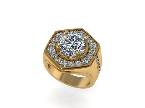 Men diamond ring 3d render - big version 3Dプリントモデル