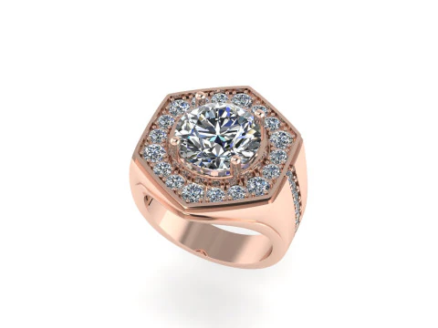 Men diamond ring 3d render - big version 3D Print Model