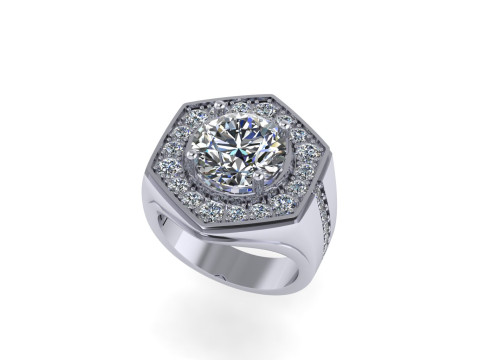 Men diamond ring 3d render - big version 3D Принт Модель