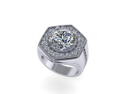 Men diamond ring 3d render - big version 3D Print Model