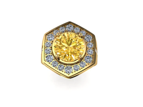 Men diamond ring 3d render - big version 3D Print Model