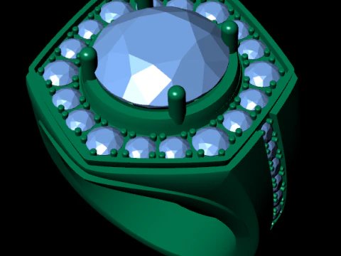 Men diamond ring 3d render - big version 3D Print Model