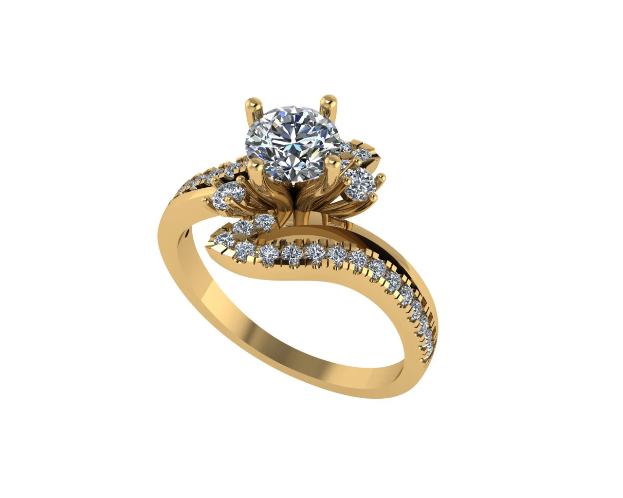 Women diamond ring 3d render 3D Print Model .c4d .max .obj .3ds .fbx .stl .blend 