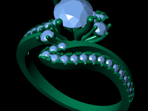 Women diamond ring 3d render 3D Print Model