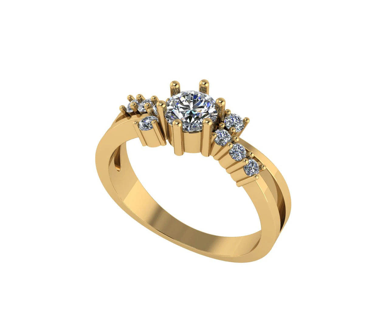 Women diamond ring 3d render 3D Print Model .c4d .max .obj .3ds .fbx .stl .blend