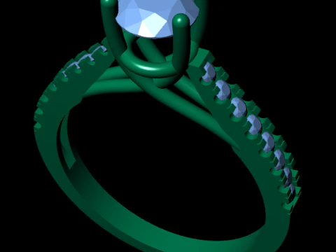 Women diamond ring 3d render 3D Print Model
