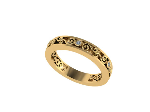 Жіноче діамантове кільце 3d візуалізації 3D Принт Модель