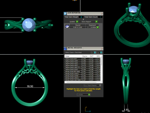 Women diamond ring 3d render 3D Print Model