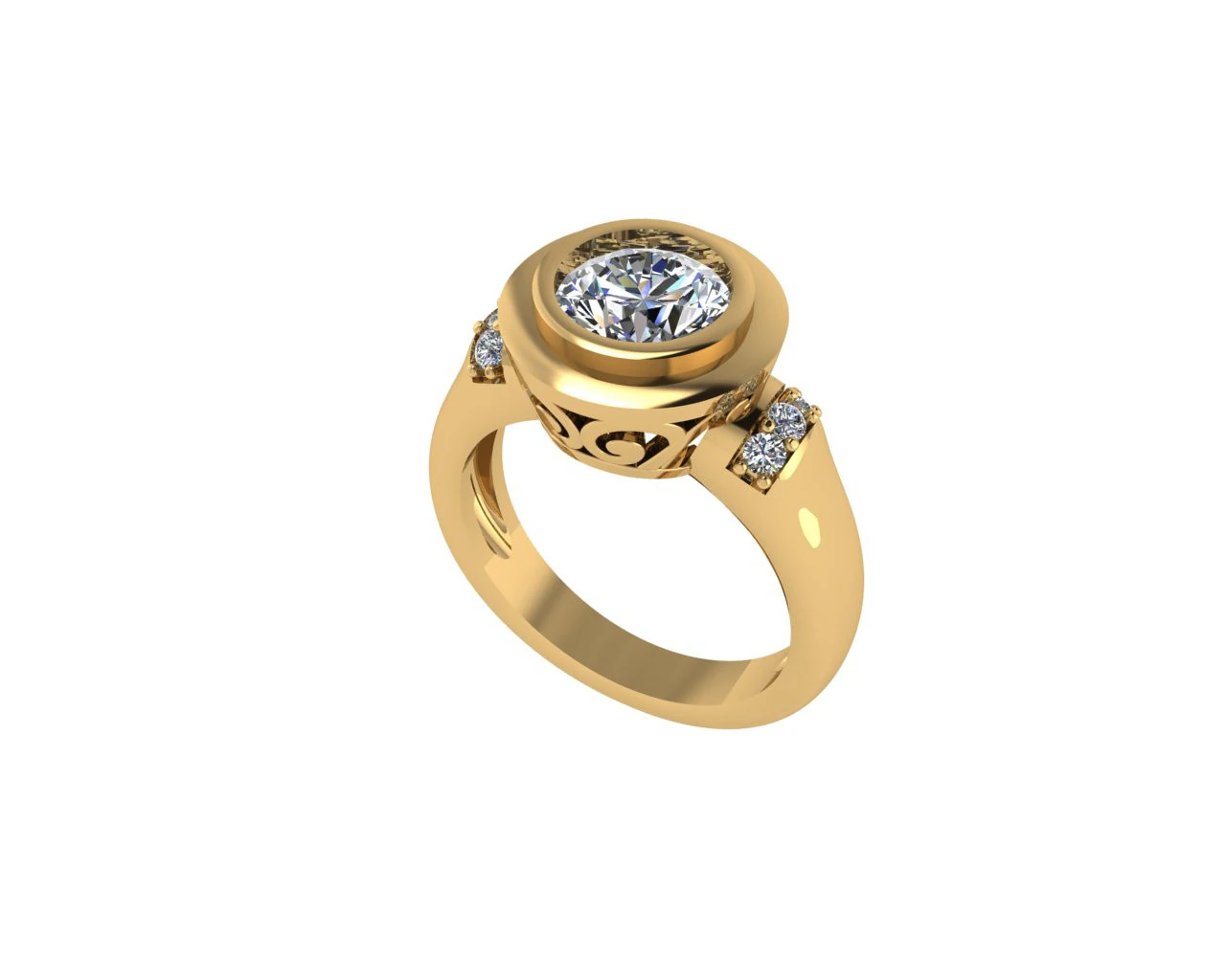 Women diamond ring 3d render 3D Print Model .c4d .max .obj .3ds .fbx .stl .blend 