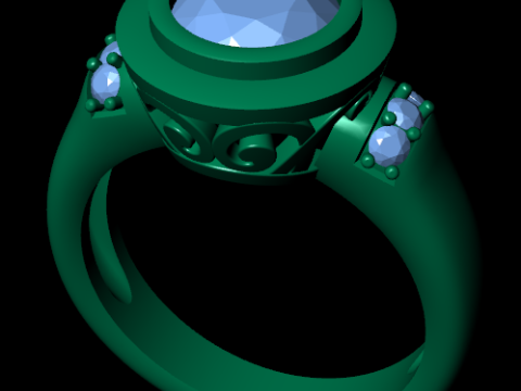 Women diamond ring 3d render 3D Print Model