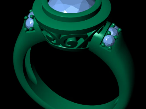 Women diamond ring 3d render 3D Print Model