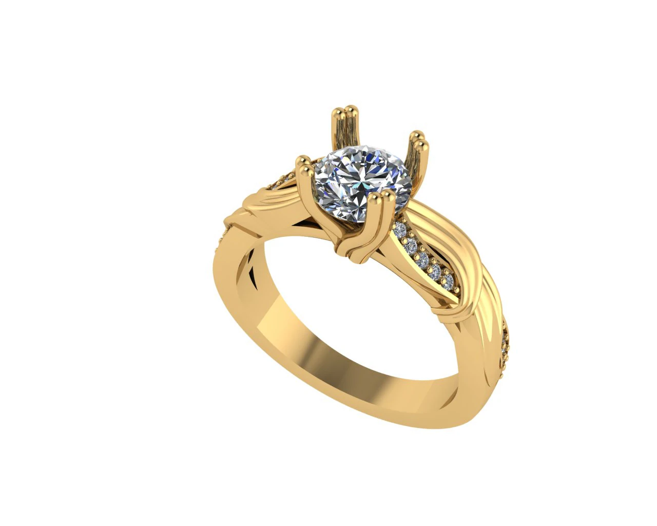 Women diamond ring 3d render 3D Print Model .c4d .max .obj .3ds .fbx .stl .blend