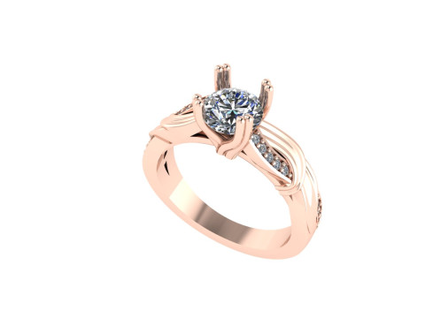 Women diamond ring 3d render Modello di stampa 3D