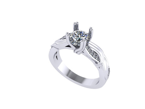 Women diamond ring 3d render Modello di stampa 3D