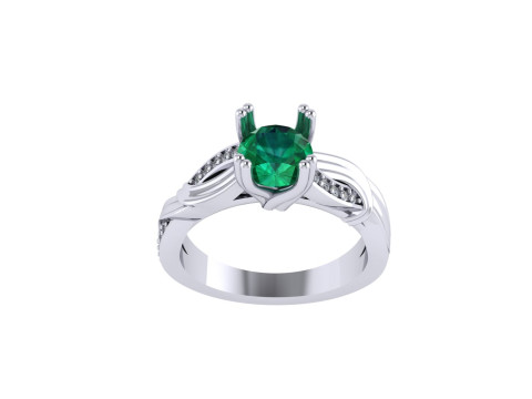 Women diamond ring 3d render Modello di stampa 3D