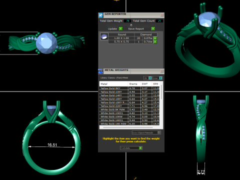Women diamond ring 3d render Modello di stampa 3D