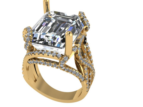 Women diamond ring 3d render 3D Print Model