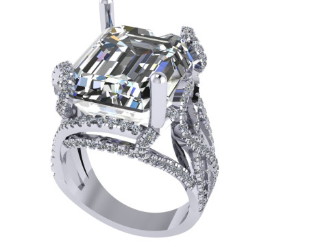 Women diamond ring 3d render 3Dプリントモデル