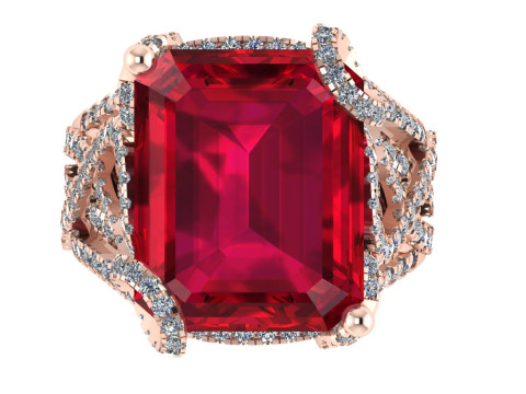 Women diamond ring 3d render 3Dプリントモデル
