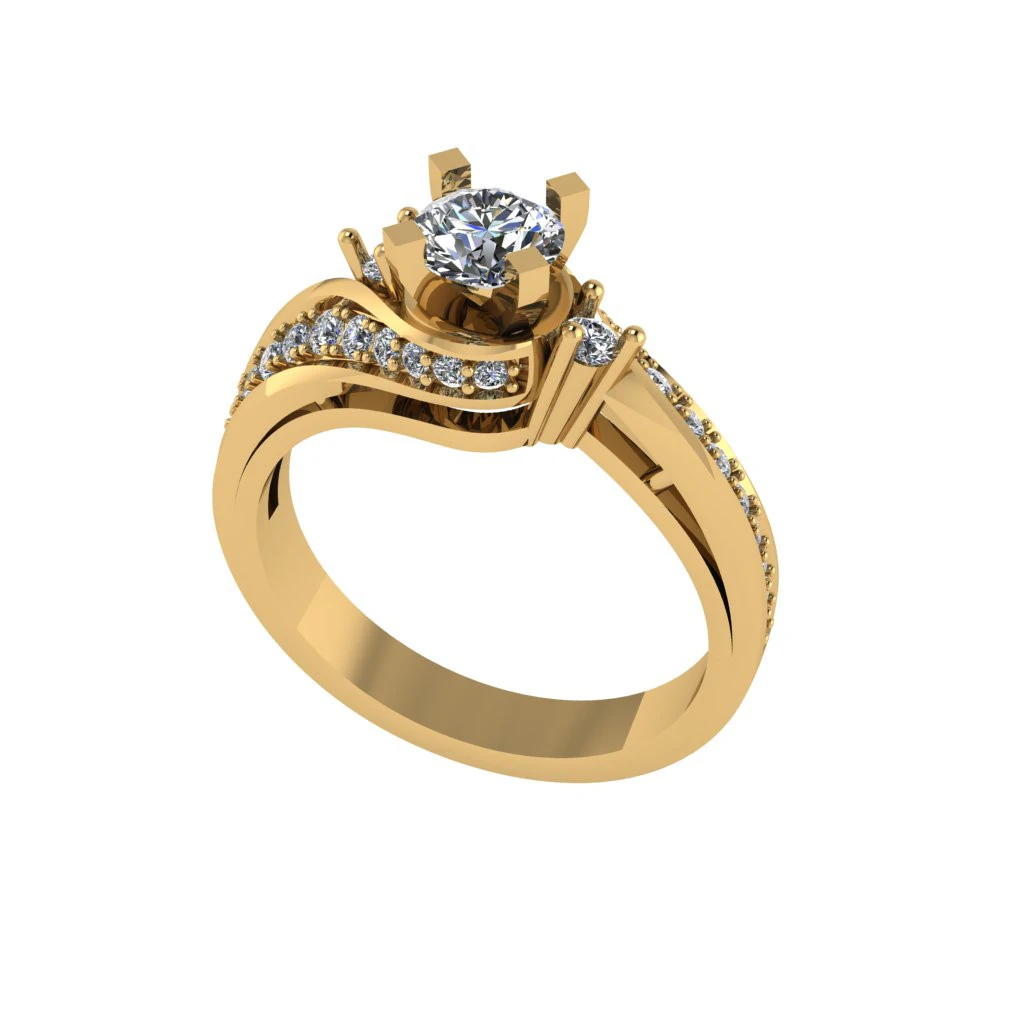 Women diamond ring 3d render 3D Print Model .c4d .max .obj .3ds .fbx .stl .blend 