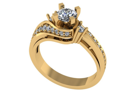 Women diamond ring 3d render 3Dプリントモデル