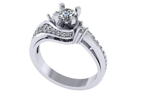 Women diamond ring 3d render 3D Print Model