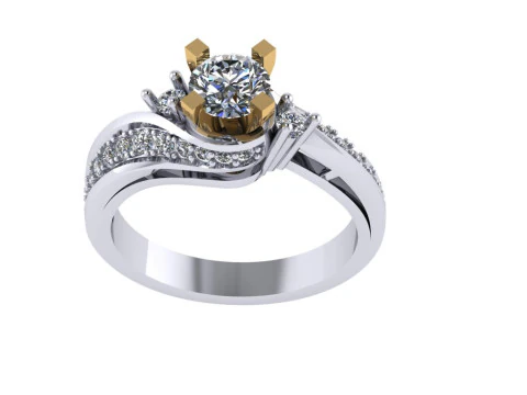 Women diamond ring 3d render 3D Print Model