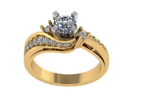 Women diamond ring 3d render 3Dプリントモデル