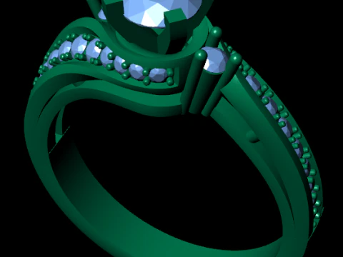 Women diamond ring 3d render 3D Print Model