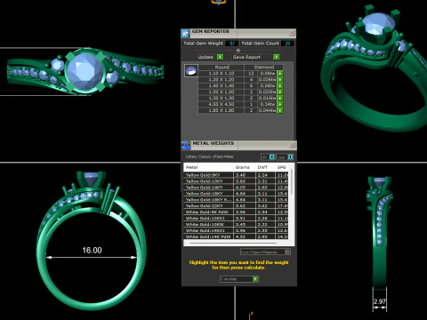 Women diamond ring 3d render 3D Print Model