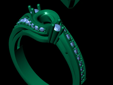 Women diamond ring 3d render 3D Print Model