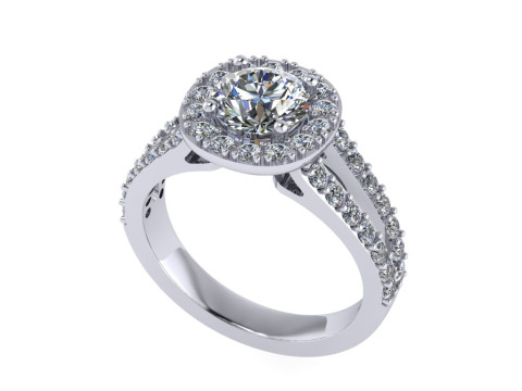 Women diamond ring 3d render Model Cetak 3D
