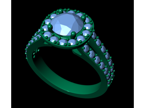 Women diamond ring 3d render Model Cetak 3D