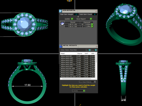 Women diamond ring 3d render Model Cetak 3D