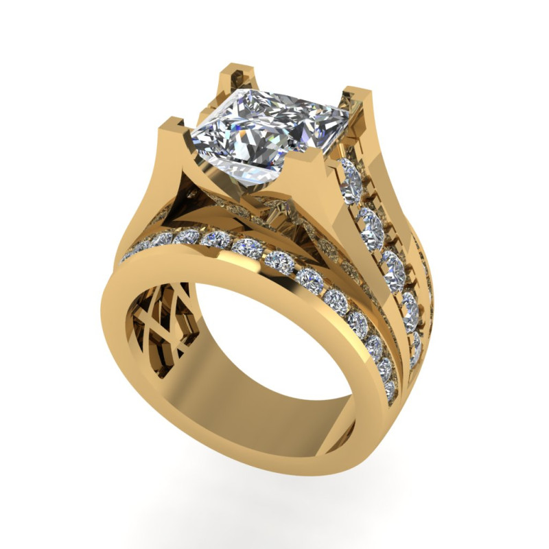 Diamond ring design 3d render 3D प्रिंट मॉडल .c4d .max .obj .3ds .fbx .stl .blend